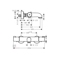 Смеситель Hansgrohe Ecostat 1001 CL для ванны (термостат) (13201000)