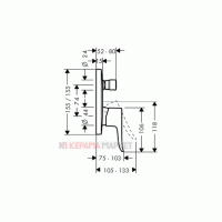Смеситель Hansgrohe Metris скрытого монтажа для ванны/душа, верхняя часть (31454000)