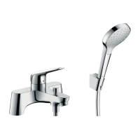 Смеситель Hansgrohe Novus врезной на край ванны 2 отверстия + комплект душевой воронки Croma Select (71044000)