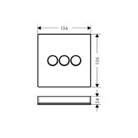 Переключатель Hansgrohe ShowerSelect Glass на 3 клавиши, цвет белый/хром (15736400)