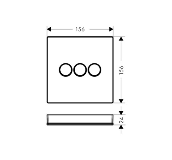 Переключатель Hansgrohe ShowerSelect Glass на 3 клавиши, цвет белый/хром (15736400)