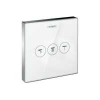 Перемикач Hansgrohe ShowerSelect Glass на 3 клавіші, колір білий/хром (15736400)