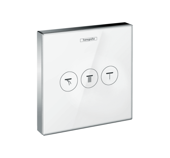 Переключатель Hansgrohe ShowerSelect Glass на 3 клавиши, цвет белый/хром (15736400)