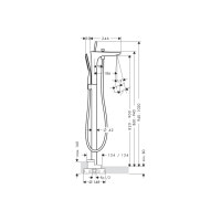 Смеситель Hansgrohe PuraVida напольный хромированный/белый (15473400)