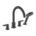 Смеситель Hansgrohe Vernis Blend врезной на край ванны на 4 отверстия Matt Black (71456670)