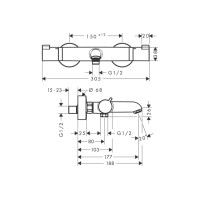 Смеситель Hansgrohe с термостатом для ванны Ecostat Comfort Polished Gold Optic (13114990)
