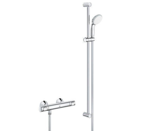 Змішувач для душу із термостатом GROHE Precision Flow хром латунь з душовим набором 34842000
