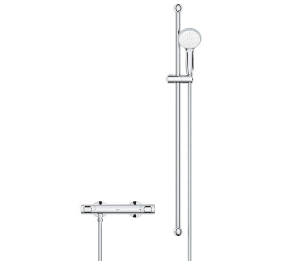 Змішувач для душу із термостатом GROHE Precision Flow хром латунь з душовим набором 34842000