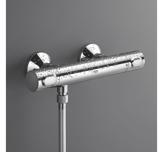 Змішувач для душу із термостатом GROHE Precision Flow хром латунь з душовим набором 34842000