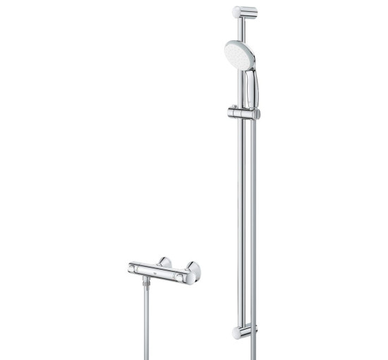 Змішувач для душу із термостатом GROHE Precision Flow хром латунь з душовим набором 34842000