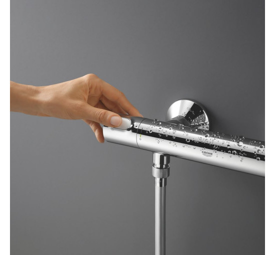 Змішувач для душу із термостатом GROHE Precision Flow хром латунь з душовим набором 34842000