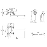 Смеситель для ванны Lidz (CRM) Dominox 15 140