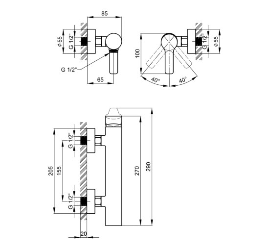 Змішувач для душу Qtap Zdenek 4032102C