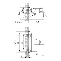 Змішувач для душу Qtap Lodenice 4030101C