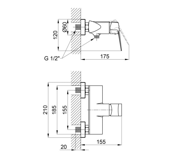 Змішувач для душу Qtap Lodenice 4030101C