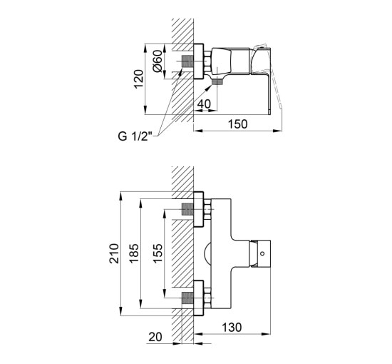 Змішувач для душу Qtap Lipno 4023101C