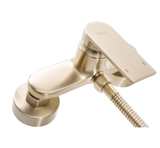 Смеситель для ванны и душа REA VERSO BRUSHED GOLD настенный