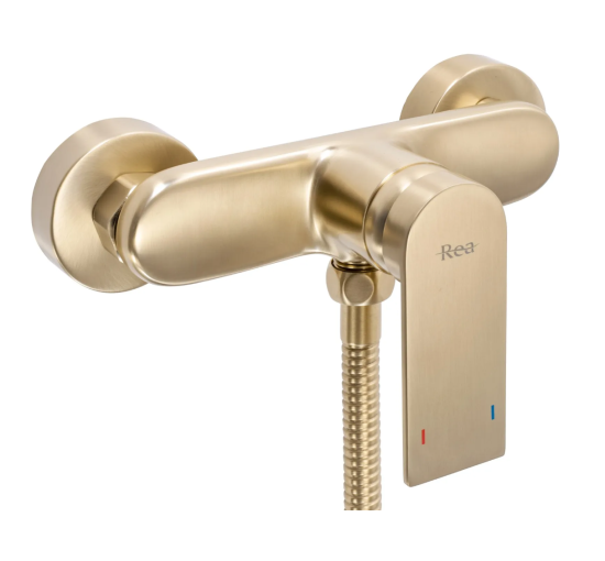 Смеситель для ванны и душа REA VERSO BRUSHED GOLD настенный