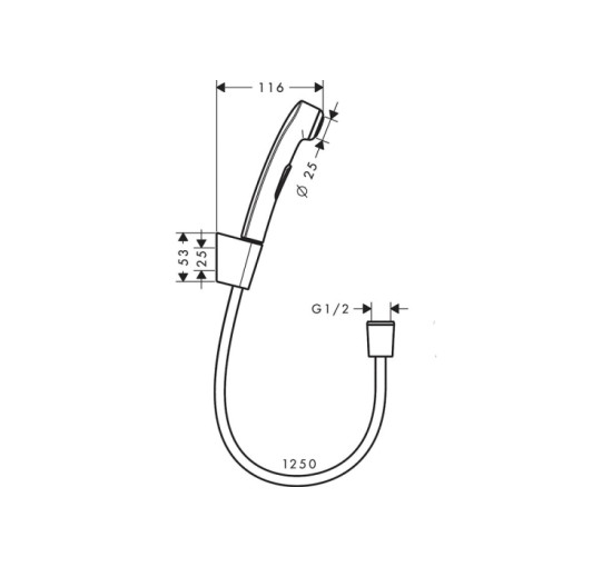 Гигиенический душ Hansgrohe со шлангом 1.2 м и держателем Brushed Red Gold (32129310)