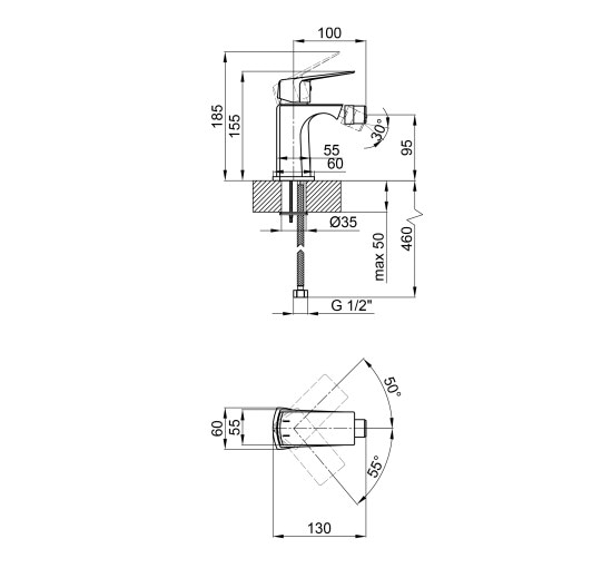 Смеситель для биде Qtap Lodenice 2030101C