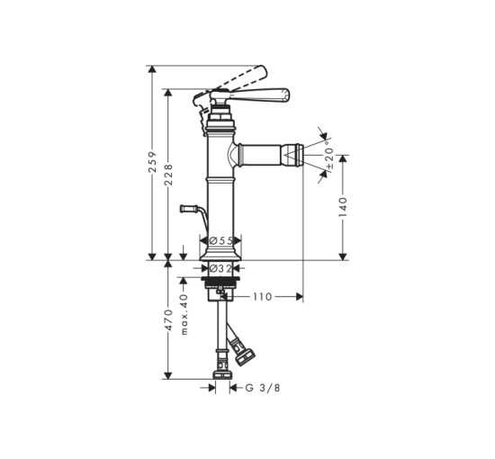 Змішувач для біде Axor Montreux Lever 16526140 Brushed Bronze