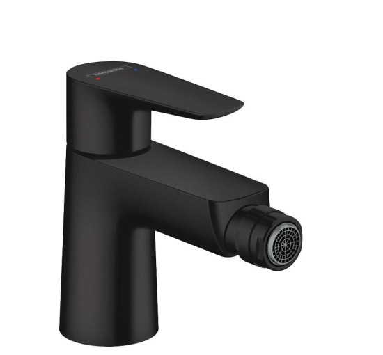 Смеситель Hansgrohe Talis E для биде Matt Black со сливным гарнитуром (71720670)