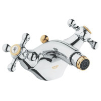 Кран для гігієнічного душу двозахватний GROHE SINFONIA золотий латунь з донним клапаном 24003IG0