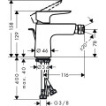 Смеситель Hansgrohe Talis E для биде Brushed Black (71720340)