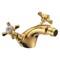 Кран гігієнічний для біде двозахватний IMPRESE CUTHNA золотий латунь 40280 zlato-n
