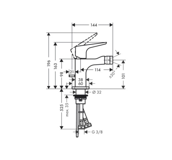 Змішувач для біде Axor Citterio E для біде: ручка Lever 36121000