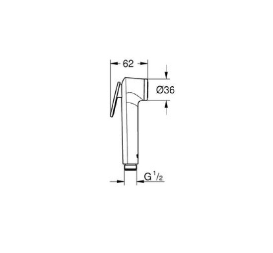 Змішувач прихованого монтажу для гігієнічного душу GROHE QuickFix BauLoop хром латунь 105мм UA202406QF