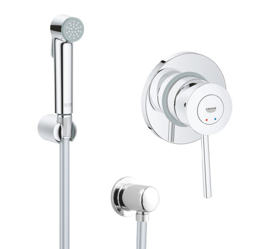 Смеситель скрытого монтажа для гигиенического душа GROHE QuickFix BauClassic хром латунь 105мм RU202616QF