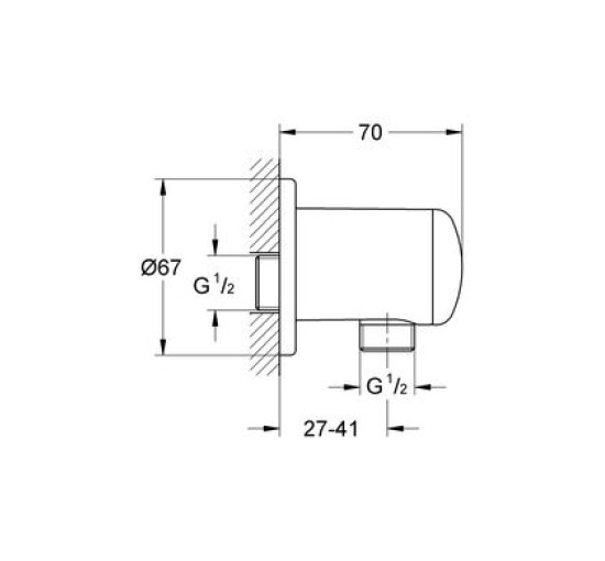 Смеситель скрытого монтажа для гигиенического душа GROHE QuickFix BauClassic хром латунь 105мм RU202616QF