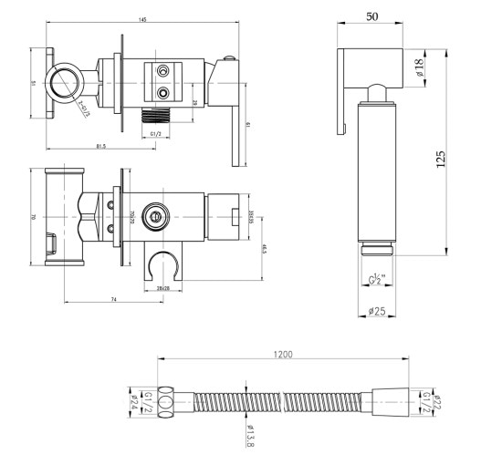 Набор для гигиенического душа Qtap Inspai-Varius QT259710842859NB