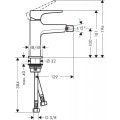 Смеситель Hansgrohe Metropol для биде Brushed Black Chrome (32520340)