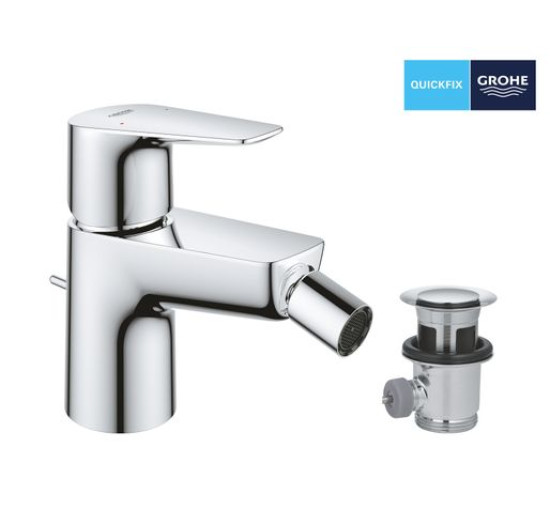 Смеситель для гигиенического душа однорычажный GROHE StartEdge хром латунь с донным клапаном 23345001