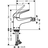 Змішувач Hansgrohe Novus 70 для біде (71142000)