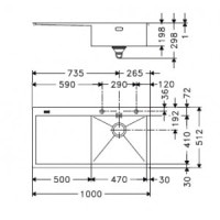 Кухонная мойка Franke Planar PPX 211 TL (127.0203.465) нержавеющая сталь - монтаж врезной или в уровень со столешницей - полированная - крыло слева