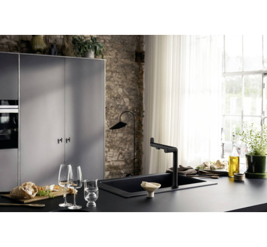 Смеситель Hansgrohe Aqittura M91 FilterSystem 240 1jet кухонный (76804670) Matt Black