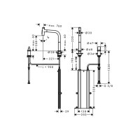 Змішувач Hansgrohe Metris Select 200 кухонний з витяжним виливом 2Jet на 2 отвори Sbox Matt Black (73818670)