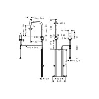 Змішувач Hansgrohe Metris Select 200 кухонний з витяжним виливом 2Jet на 2 отвори Sbox Matt Black (73818670)