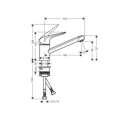 Смеситель Hansgrohe M421-H100 для кухни (71808000)