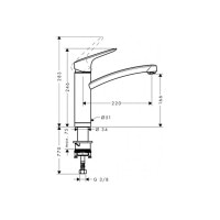 Змішувач Hansgrohe Logis 160 для кухні для встановлення перед вікном 1Jet Chrome (71833000)