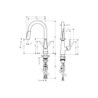 Змішувач Hansgrohe Talis S 160 для кухні з витяжним душем (72815000)