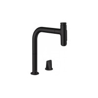 Смеситель Hansgrohe Metris Select 200 кухонный с вытяжным изливом 2Jet на 2 отверстия Sbox Matt Black (73818670)