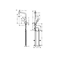 Змішувач Hansgrohe Metris Select 320 2jet кухонний з витяжним виливом Sbox (73816000)