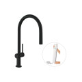 Смеситель Hansgrohe Talis 210 1jet кухонный с вытяжным изливом Sbox Matt Black (72803670)