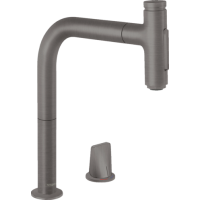 Змішувач hansgrohe Metris Select M71 для кухонної мийки з висувним душем, матовий чорний хром 73818340