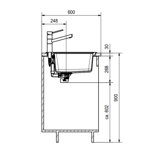 Кухонна мийка Franke Mythos Fusion MTF 611-100, крило зліва (114.0157.264) гранітна - врізна - колір Онікс