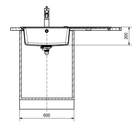 Кухонная мойка Franke Mythos Fusion MTF 611-100, крыло слева (114.0157.264) гранитная - врезная - цвет Оникс